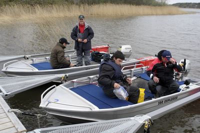 Les bateaux du camp de pêche SPF